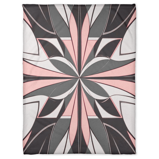 MID-CENTURY STARBURST IN GRAY FLEECE BLANKET