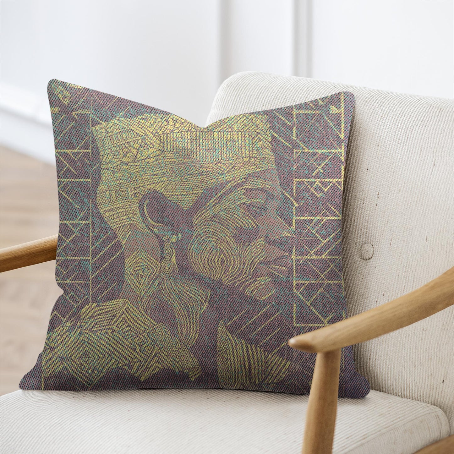 AFRICAN MAN, AFROCENTRIC DESIGN, ABSTRACT PORTRAIT, BLACK MAN PAINTING, BLACK ARTWORK, WOVEN PILLOW, THROW PILLOW, HOME DECOR