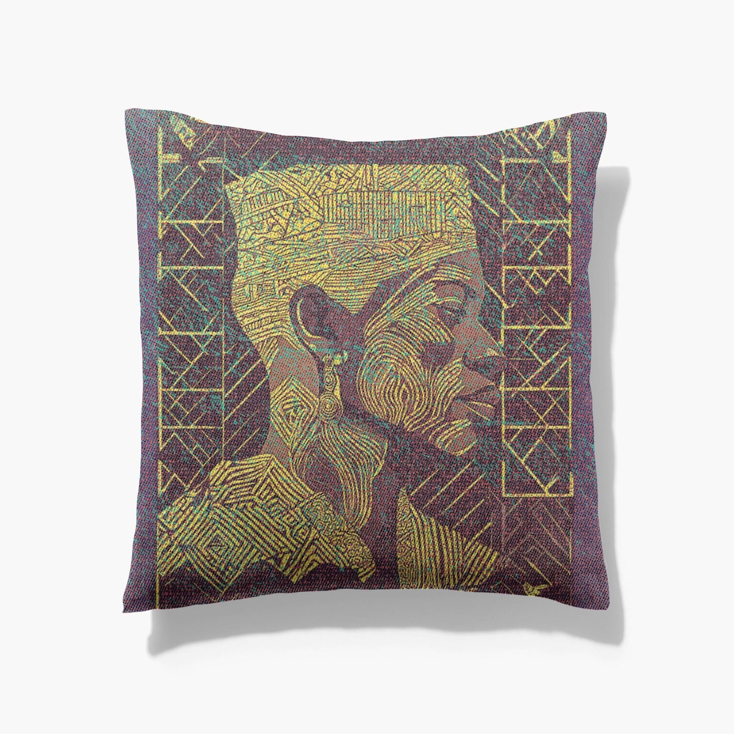 AFRICAN MAN, AFROCENTRIC DESIGN, ABSTRACT PORTRAIT, BLACK MAN PAINTING, BLACK ARTWORK, WOVEN PILLOW, THROW PILLOW, HOME DECOR, 