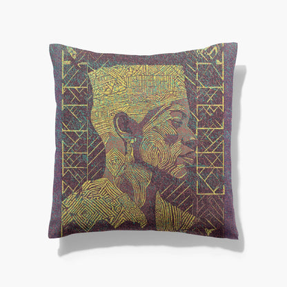 AFRICAN MAN, AFROCENTRIC DESIGN, ABSTRACT PORTRAIT, BLACK MAN PAINTING, BLACK ARTWORK, WOVEN PILLOW, THROW PILLOW, HOME DECOR, 