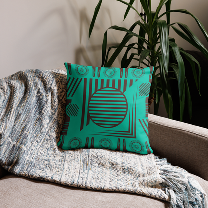 Accent pillow, throw pillow, sofa pillow, Hidden zipper design, Machine-washable cover, Shape-retaining insert (hand wash only), geometric design, Afrocentric style, AFRICAN, AFROCENTRIC DECOR, ARTWORK, TRIBAL, AFRICAN HOME DECOR, ART FOR YOUR HOME,
