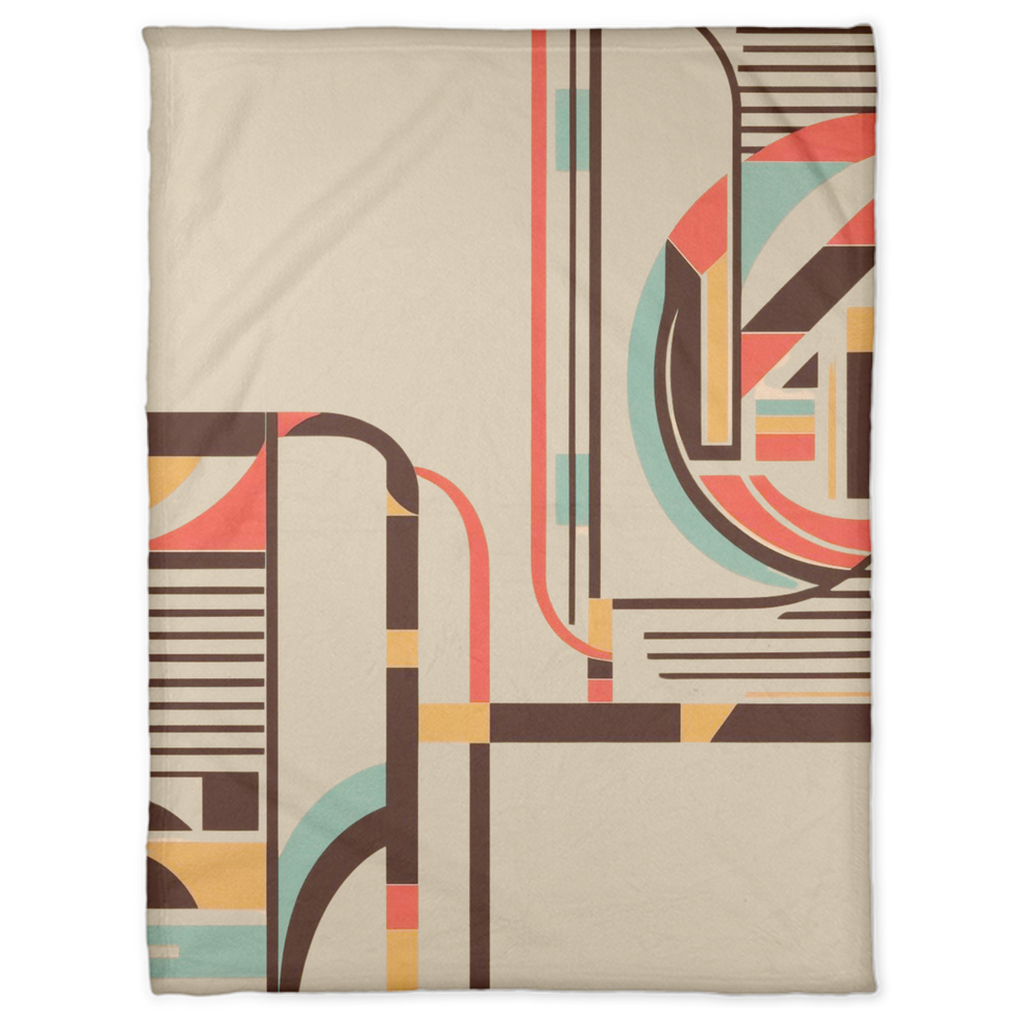 MID-CENTURY IN BEIGE FLEECE BLANKET