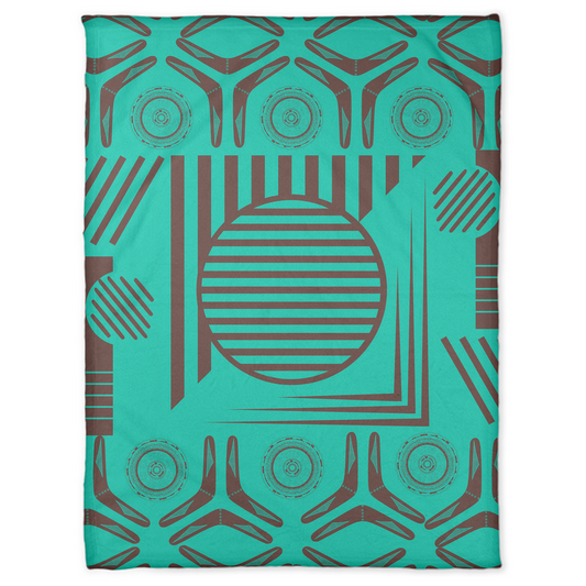 RHYTHM & ROOTS IN TEAL FLEECE BLANKET