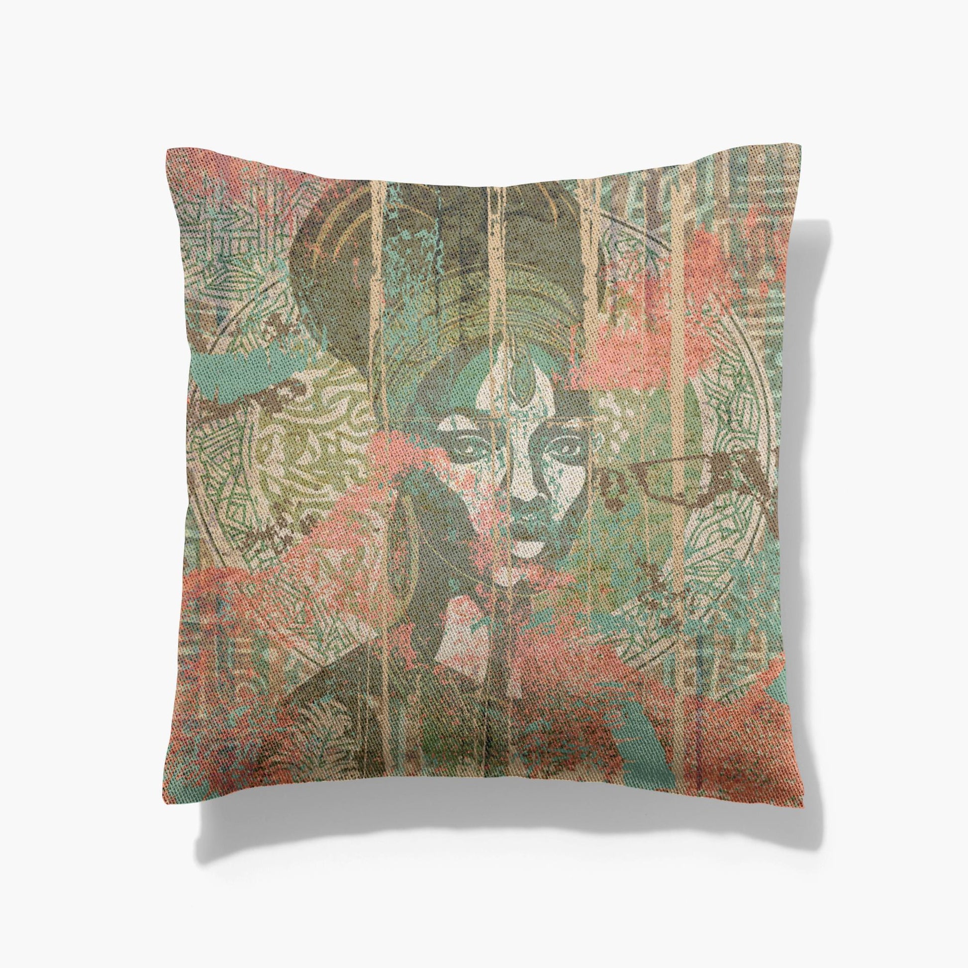 AFRICAN WOMAN, AFROCENTRIC DESIGN, ABSTRACT PORTRAIT, BLACK WOMAN PAINTING, BLACK ARTWORK, WOVEN PILLOW, THROW PILLOW, HOME DECR, 