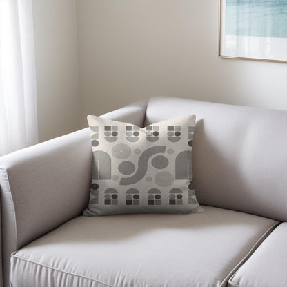 GEO JOLLOF - MODERNIST FLOW IN CREAM WOVEN PILLOW