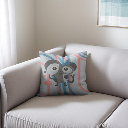 LE CRAB IN BLUE WOVEN PILLOW